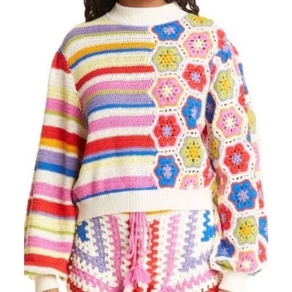 RARE- Farm Rio Handmade Crochet Sweater – Size Small –NWOT - Picture 5 of 16